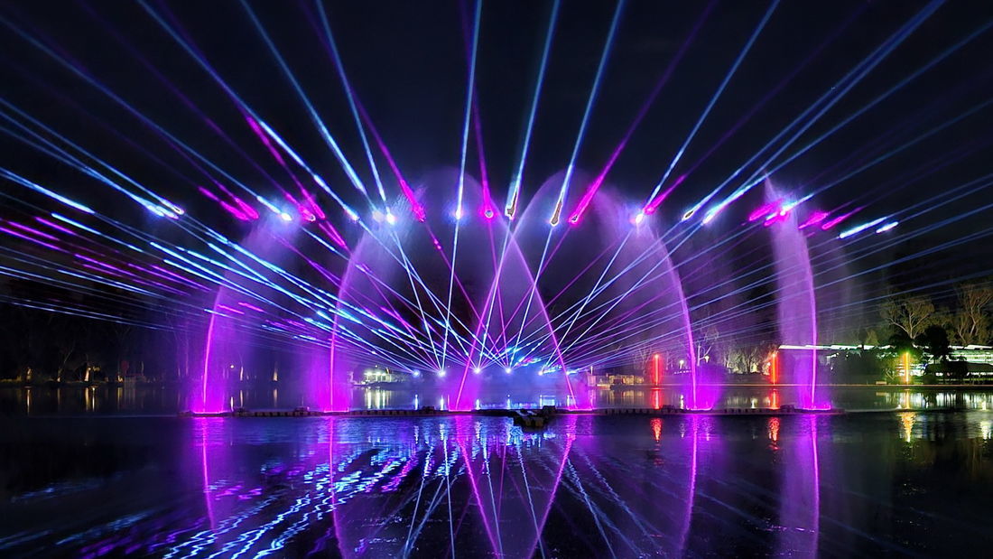 Illuminate Shepparton 2023 water fountains 